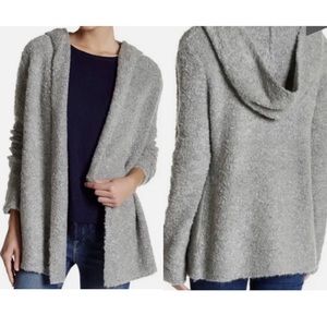 Joie | Wool Blend Gray Handwyn Boucle Hooded Cardigan